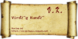 Virág Kunó névjegykártya
